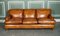Vintage Brown Leather Hand Dyed Howards & Sons Sofa 1