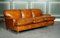 Vintage Brown Leather Hand Dyed Howards & Sons Sofa 2