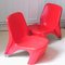 Chaises d'Appoint en Fibre de Verre Rouge, 1960s, Set de 2 2