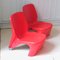 Chaises d'Appoint en Fibre de Verre Rouge, 1960s, Set de 2 1