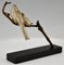 Andre Vincent Becquerel, Art Deco Vögel auf einem Ast, 1930, Bronze & Marmor 4