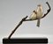 Andre Vincent Becquerel, Art Deco Birds on a Branch, 1930, Bronze & Marble 2