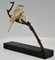 Andre Vincent Becquerel, Oiseaux Art Déco sur une Branche, 1930, Bronze & Marbre 6