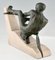 Max Le Verrier, Art Deco Sculpture Athlete with Rope, 1937, Metal & Stone 8