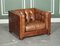 Fauteuil Club Abbott Cigare en Cuir Marron 2