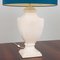 Large Italian Neoclassical Table Lamps with Deep Blue Linen Shades, 1980s, Set of 2 4