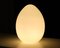 Lámpara de mesa en forma de huevo de vidrio lechoso de Domec Luminaires, France, 1985, Imagen 2