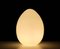 Lámpara de mesa en forma de huevo de vidrio lechoso de Domec Luminaires, France, 1985, Imagen 8