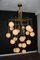 Mid-Century Modern Italian Brass and Glass Chandelier, 2000s, Image 8