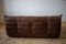Vintage Brown Leather 3-Seat Togo Sofa by Michel Ducaroy for Ligne Roset 3