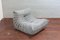 Light Grey Leather Togo Sofa, Armchair and Pouf by Michel Ducaroy for Ligne Roset, 1970s, Set of 5 9
