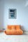 Orangefarbenes Togo 2-Sitzer Sofa aus Mikrofaser von Michel Ducaroy für Ligne Roset, 1970er 1