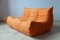 Orangefarbenes Togo 2-Sitzer Sofa aus Mikrofaser von Michel Ducaroy für Ligne Roset, 1970er 8