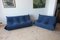 Blaues Togo 2- und 3-Sitzer Sofa aus Mikrofaser von Michel Ducaroy für Ligne Roset 1