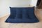 Blue Microfiber Togo 2- and 3-Seat Sofa by Michel Ducaroy for Ligne Roset, Set of 2 3
