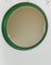 Espejo redondo de madera con marco verde, años 60, Imagen 2
