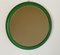 Wood with Green Frame Round Mirror, 1960s, Image 1
