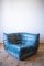 Blue Togo Corner Seat, Lounge Chair & 2-Seat Sofa by Michel Ducaroy for Ligne Roset, 1979, Set of 3 19