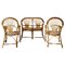 Bamboo and Wicker Sofa and Armchairs, 1960s, Set of 3, Image 4