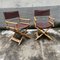 Director Chairs in Bamboo and Alcantara by Gervasoni Udine, 1960s, Set of 2 1