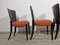 Art Deco Dining Chairs by Jindrich Halabala, 1940s, Set of 4 15