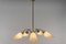 Mid-Century Modern Sputnik Ceiling Lamp in Glass and Brass, 1950s, Image 4