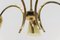 Mid-Century Modern Sputnik Ceiling Lamp in Glass and Brass, 1950s, Image 9
