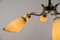 Mid-Century Modern Sputnik Ceiling Lamp in Glass and Brass, 1950s, Image 7