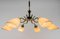 Mid-Century Modern Sputnik Ceiling Lamp in Glass and Brass, 1950s, Image 5