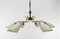 Mid-Century Modern Sputnik Ceiling Lamp in Glass and Brass, 1950s, Image 1