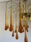 Vintage Brass Teardrop Chandelier with Crystal Murano Glass, 1970s, Image 7