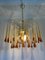 Vintage Brass Teardrop Chandelier with Crystal Murano Glass, 1970s, Image 9