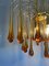 Vintage Brass Teardrop Chandelier with Crystal Murano Glass, 1970s, Image 2