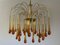 Vintage Brass Teardrop Chandelier with Crystal Murano Glass, 1970s, Image 5