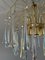 Vintage Brass Teardrop Chandeliers with Crystal Murano Glass, 1970s, Set of 2 6