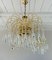 Vintage Brass Teardrop Chandeliers with Crystal Murano Glass, 1970s, Set of 2 4