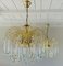 Vintage Brass Teardrop Chandeliers with Crystal Murano Glass, 1970s, Set of 2 3