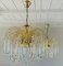 Vintage Brass Teardrop Chandeliers with Crystal Murano Glass, 1970s, Set of 2, Image 3