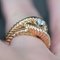 18 Karat French Rose Gold Diamond Gadrooned Knot Ring, 1950s 12