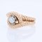 18 Karat French Rose Gold Diamond Gadrooned Knot Ring, 1950s 5