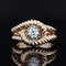 18 Karat French Rose Gold Diamond Gadrooned Knot Ring, 1950s 3