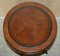 Side Table in Hardwood with Brown Leather Top, Image 11