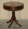 Side Table in Hardwood with Brown Leather Top 3