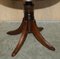 Side Table in Hardwood with Brown Leather Top 5
