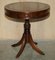 Side Table in Hardwood with Brown Leather Top, Image 15