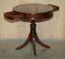 Side Table in Hardwood with Brown Leather Top, Image 16