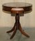 Side Table in Hardwood with Brown Leather Top 19