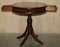 Side Table in Hardwood with Brown Leather Top 17