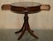 Side Table in Hardwood with Brown Leather Top, Image 17