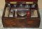 Antique Hardwood Vanity Box with Sterling Silver Pieces, 1810, Set of 11 5